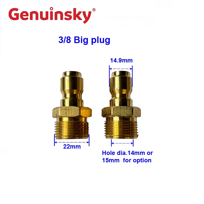 Spina grande rapida in ottone da 3/8 pollici M22